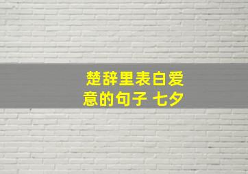 楚辞里表白爱意的句子 七夕